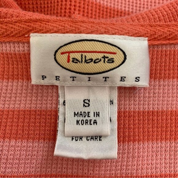 Talbots Striped Scoop Neck Hoodie with Kangaroo Pockets Size Petite Small - Picture 4 of 6